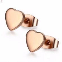 Hohe Qualität Rose Gold Herz Ohrringe Stud Designs für Mädchen